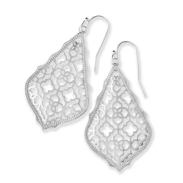 Kendra Scott Addie Earrings in Rhodium Filigree, Rhodium Plated