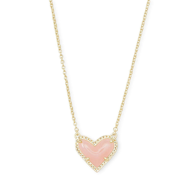 Kendra Scott Ari Heart Pendant Necklace in Rose Quartz