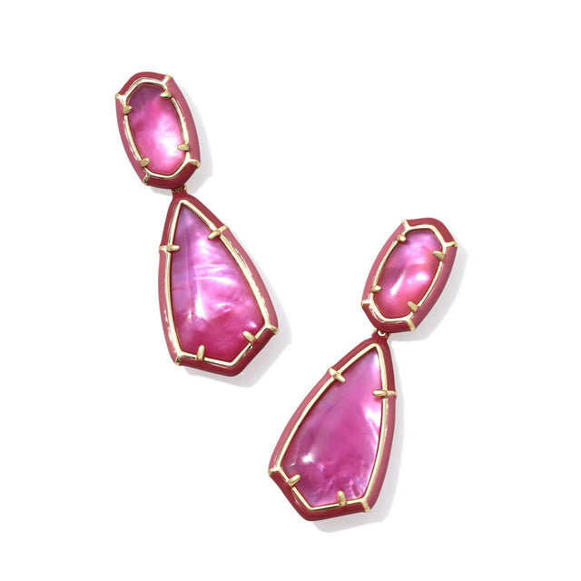 Kendra Scott Camry Enamel Frame Statement Earrings in Azalea Illusion