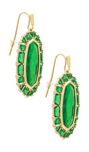 Kendra Scott Crystal Frame Drop Earrings in Metallic Gold