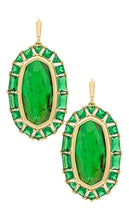 Kendra Scott Crystal Frame Drop Earrings in Metallic Gold