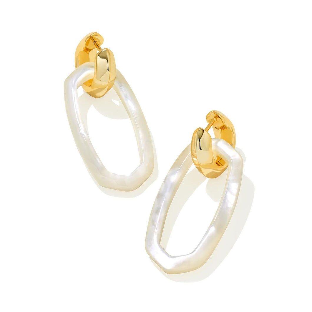 Kendra Scott Danielle Link Earrings In Ivory Mother-Of-Pearl