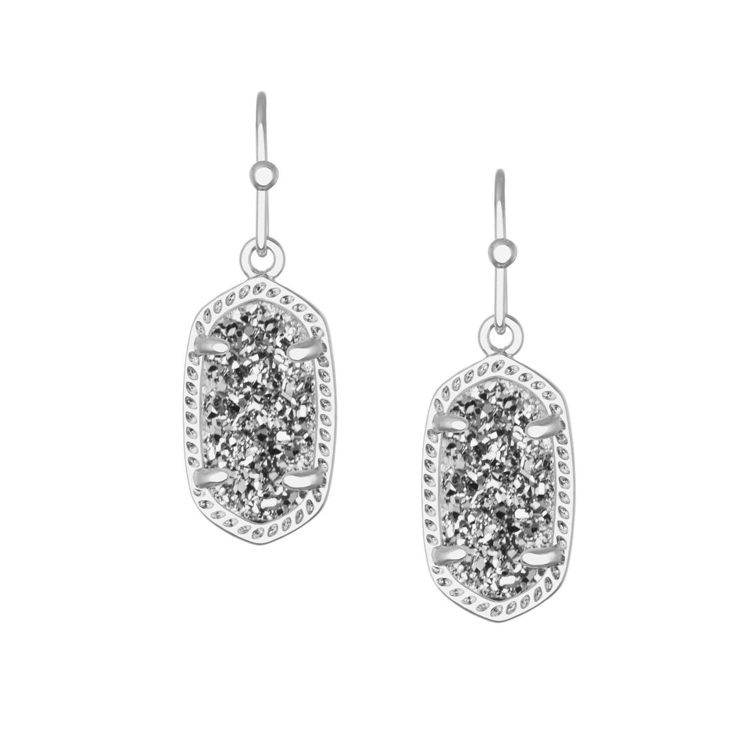 Kendra Scott Earrings, Silver Tone Lee in Platinum Drusy