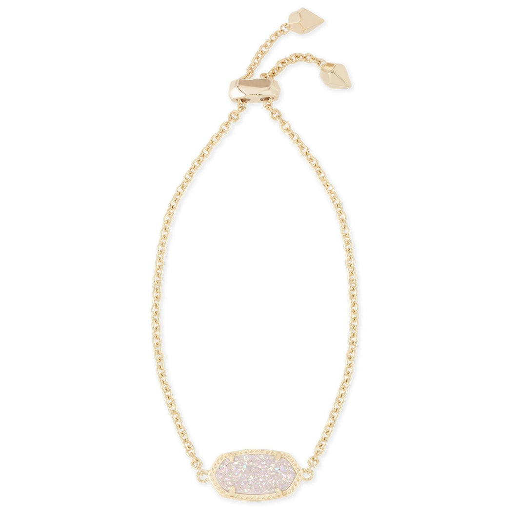 Kendra Scott Elaina Adjustable Chain Bracelet in Iridescent Drusy, Gold Plated