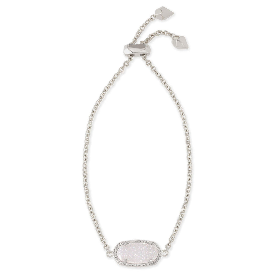 Kendra Scott Elaina Adjustable Chain Bracelet in Iridescent Drusy, Silver Tone