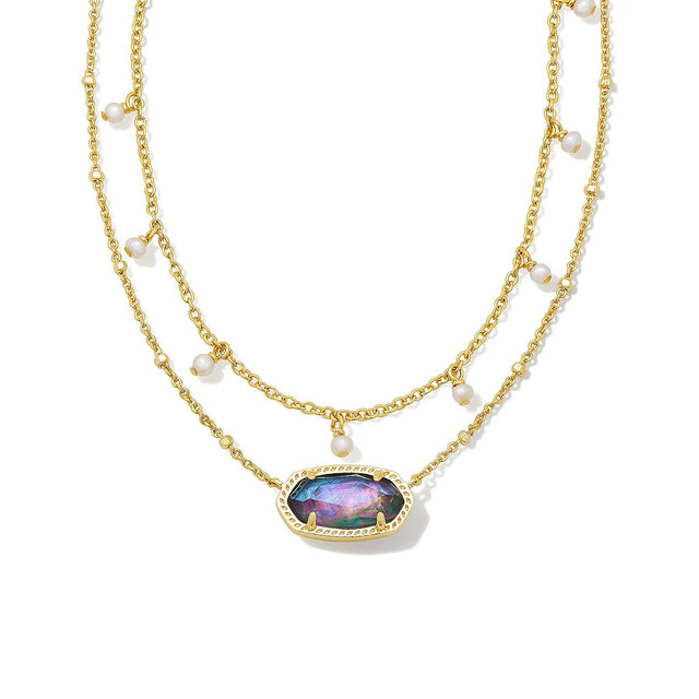 Kendra Scott Elisa Pearl Multi Strand Necklace in Lilac Abalone