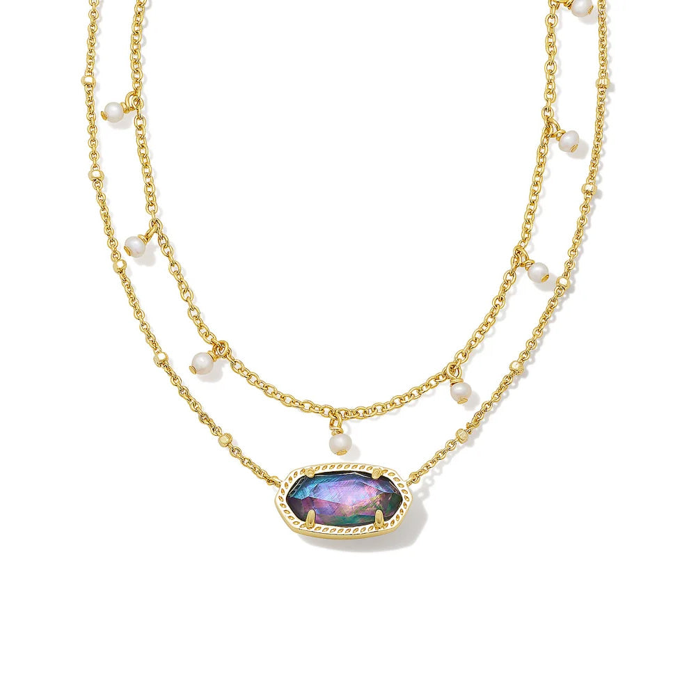 Kendra Scott Elisa Pearl Multi Strand Necklace in Lilac Abalone