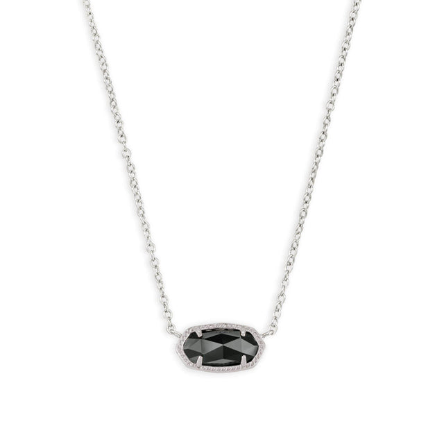 Kendra Scott Elisa Pendant Necklace in Black Opaque Glass