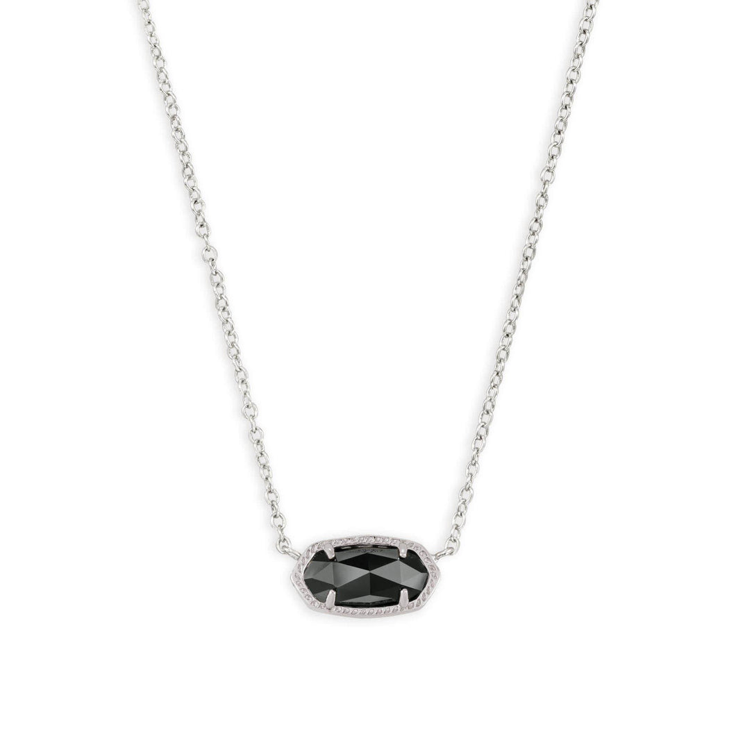 Kendra Scott Elisa Pendant Necklace in Black Opaque Glass