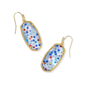 Kendra Scott Elle Drop Earrings in Red White Blue Illusion, Gold-Plated