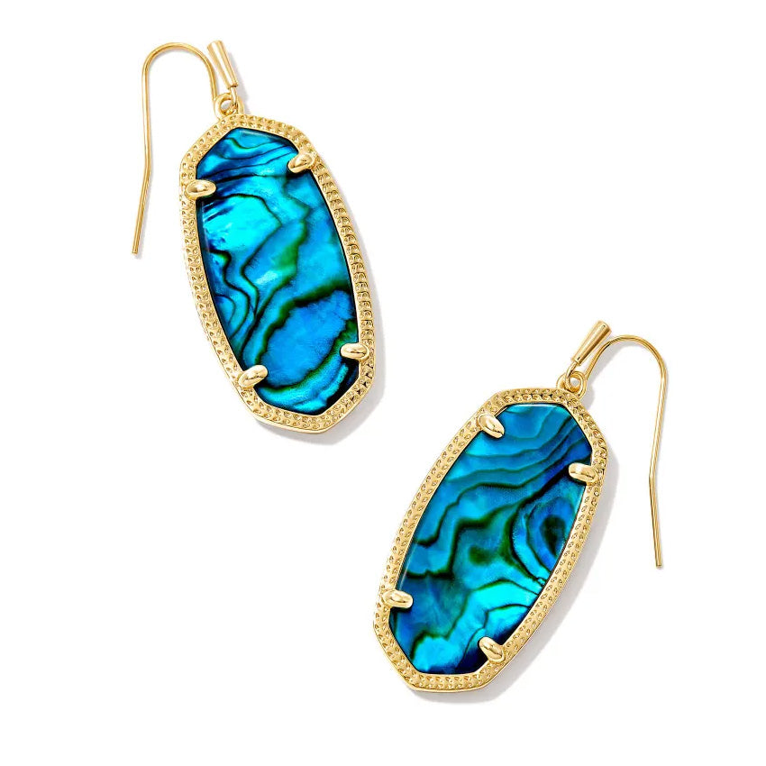 Kendra Scott Elle Drop Earrings in Teal Abalone