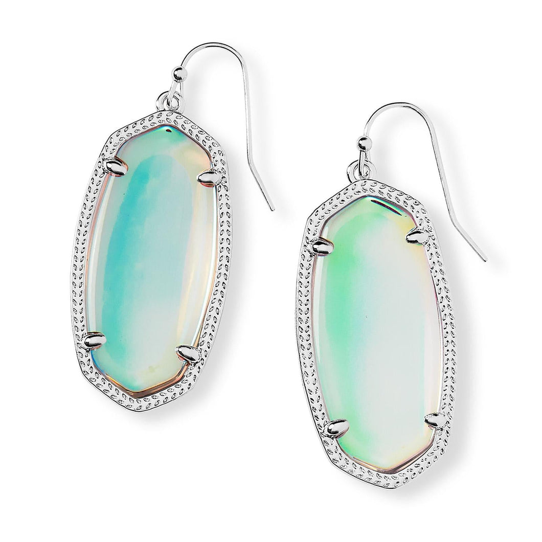 Kendra Scott Elle Earrings in Dichroic Glass, Rhodium Plated