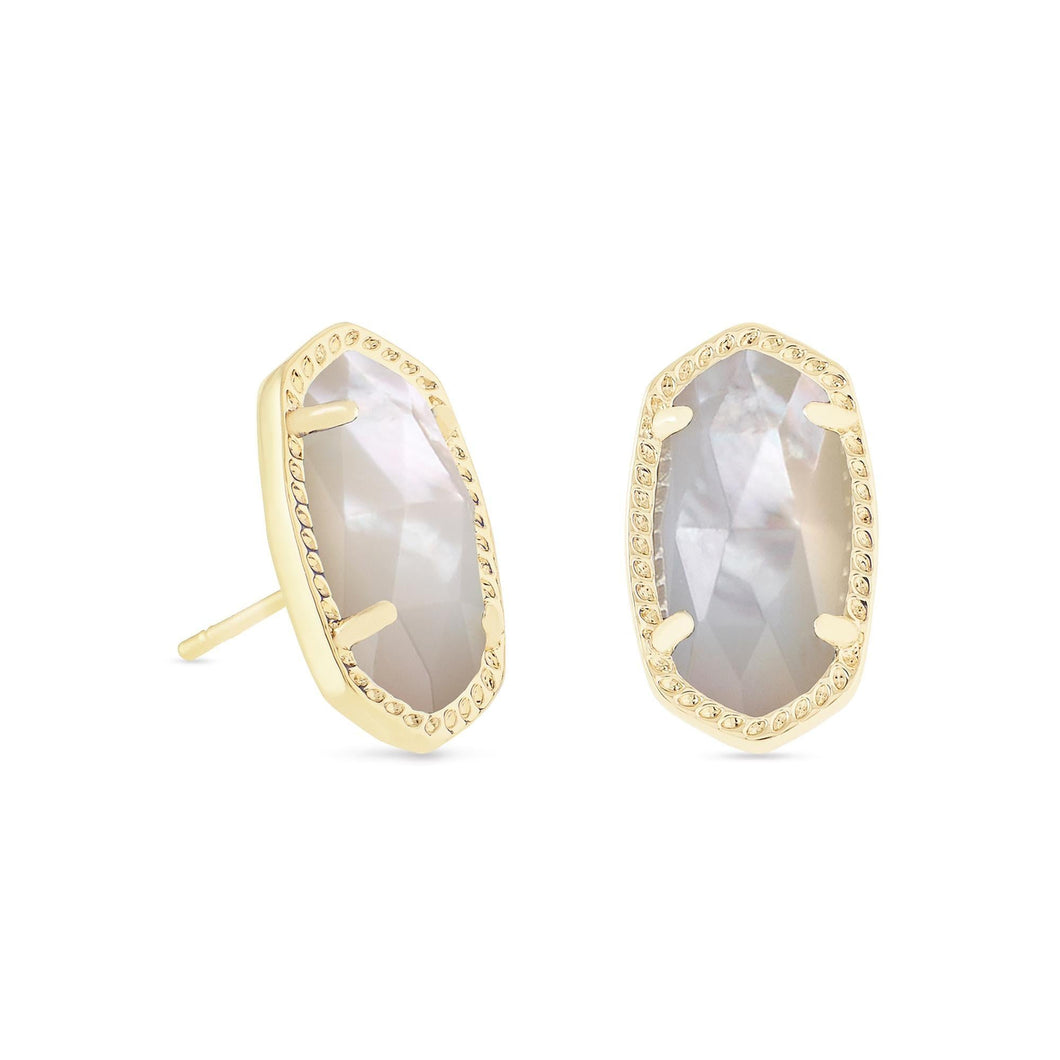 Kendra Scott Ellie Earrings in Ivory Mother of Pearl, Gold Plated