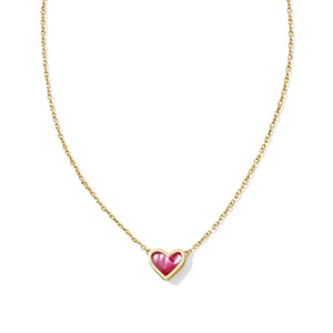 Kendra Scott Framed Ari Heart Short Pendant Necklace in Azalea Illusion