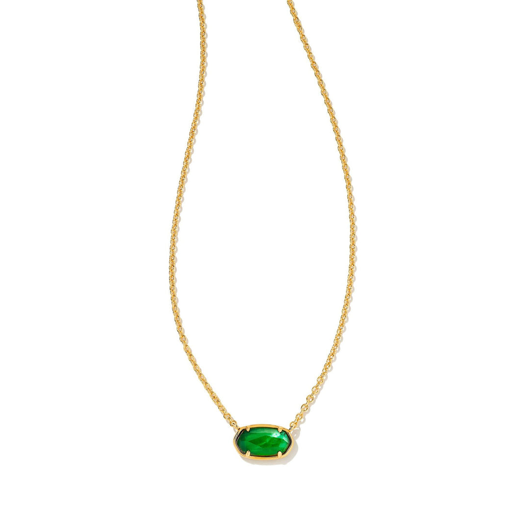 Kendra Scott Grayson Short Pendant Necklace in Green Illusion