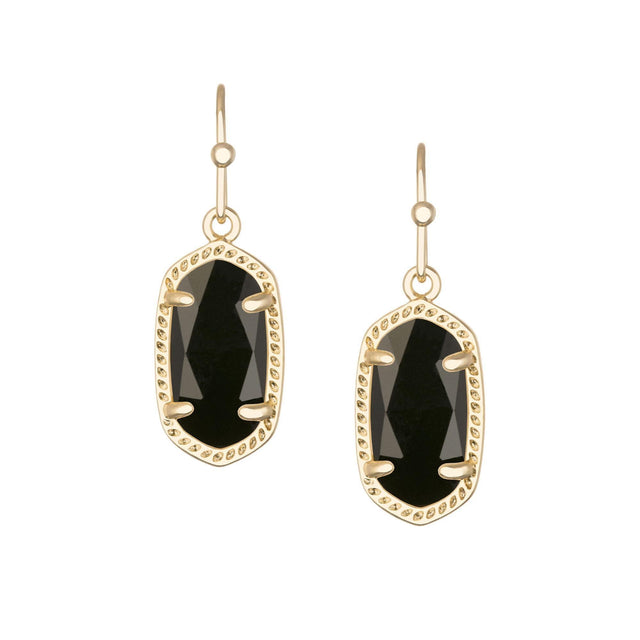 Kendra Scott Lee Gold Earrings in Black
