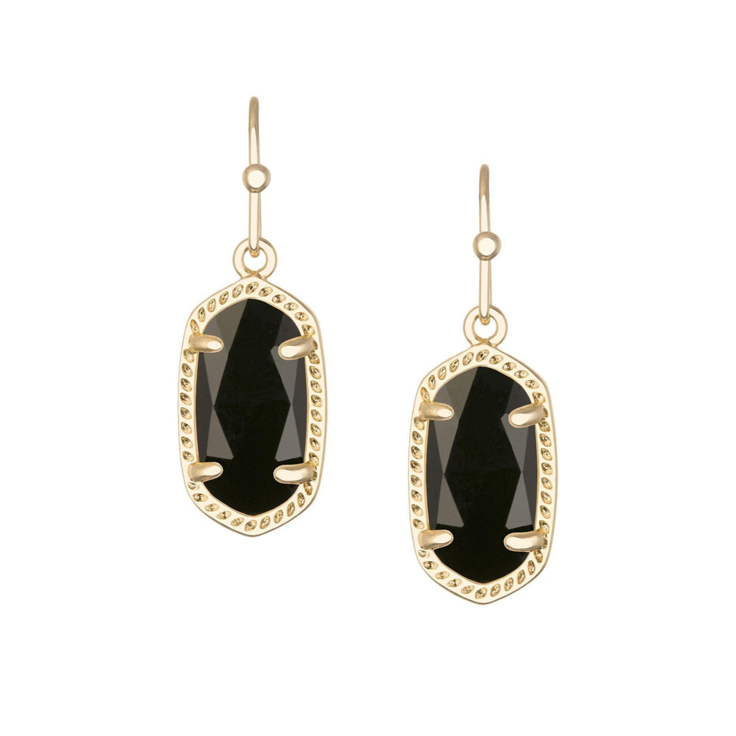 Kendra Scott Lee Gold Earrings in Black