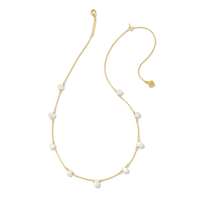 Kendra Scott Leighton Strand Necklace in White Freshwater Cultured Pearl