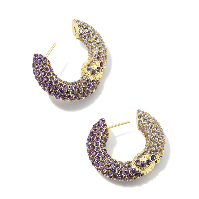 Kendra Scott Mikki Pave Hoop Earrings in Purple Mauve Ombre Mix