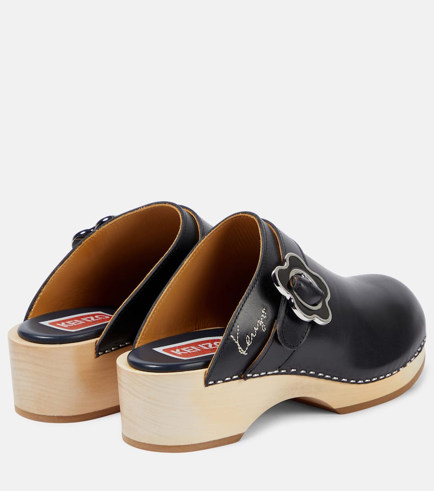 Kenzo Buckle-detail leather clogs