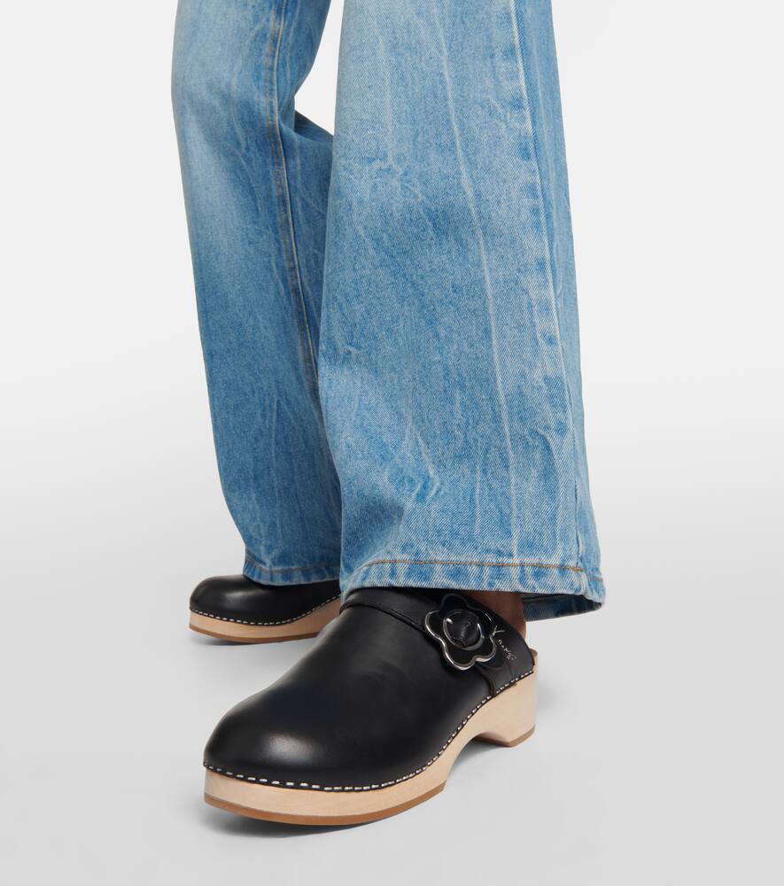 Kenzo Buckle-detail leather clogs