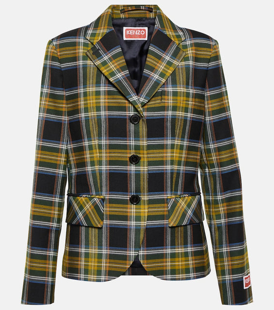 Kenzo Checked wool-blend blazer