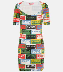 Kenzo Logo printed jersey minidress