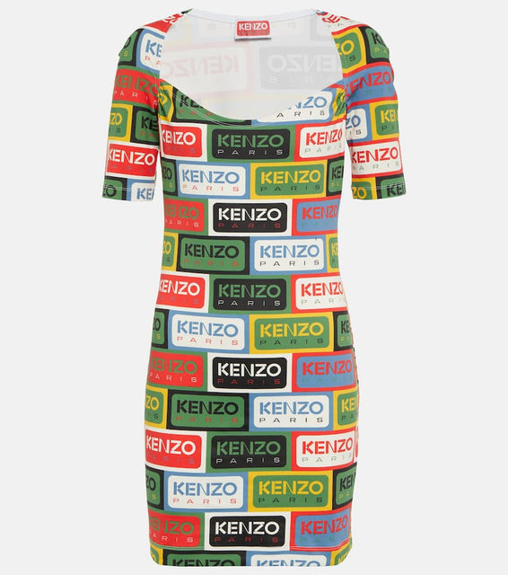 Kenzo Logo printed jersey minidress