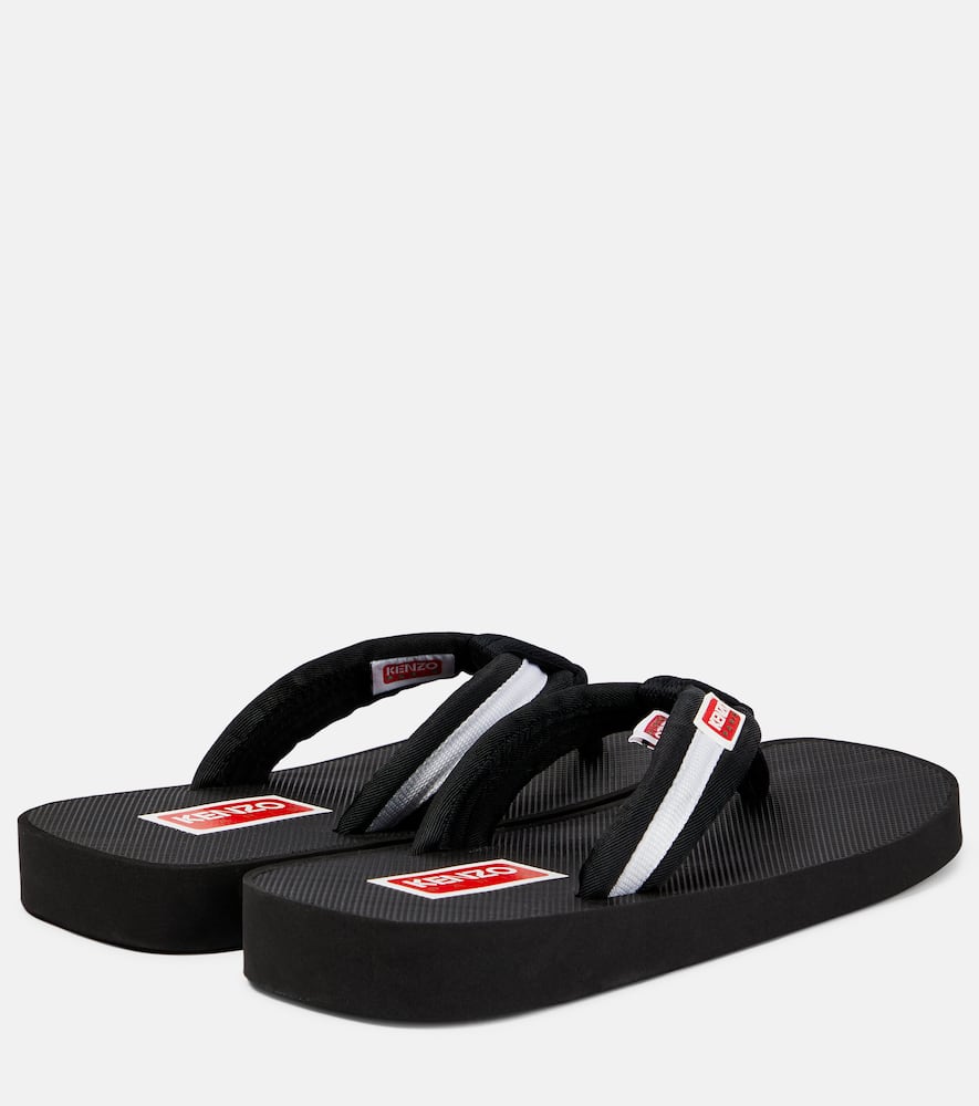 Kenzo Logo striped thong sandals