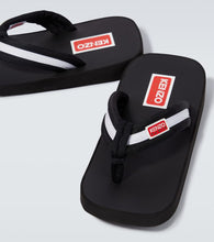 Kenzo Logo striped thong sandals