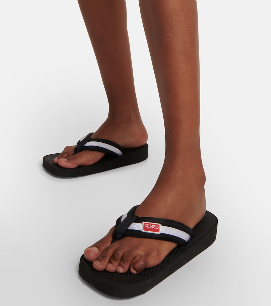 Kenzo Logo striped thong sandals