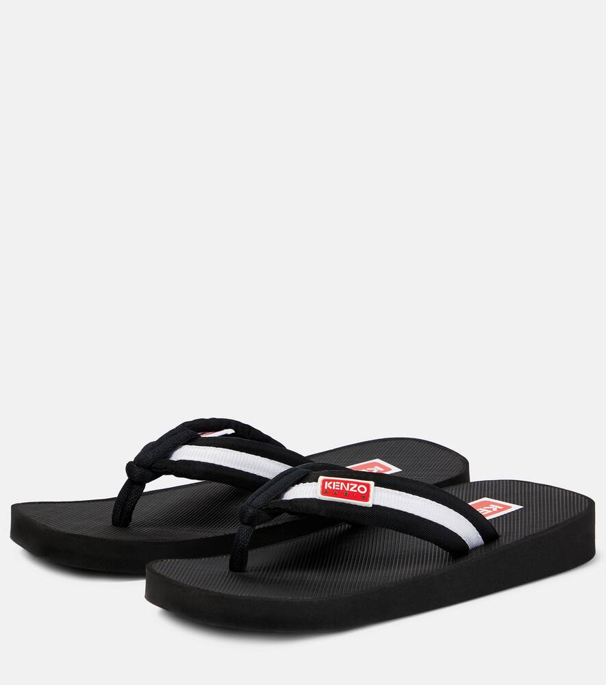 Kenzo Logo striped thong sandals