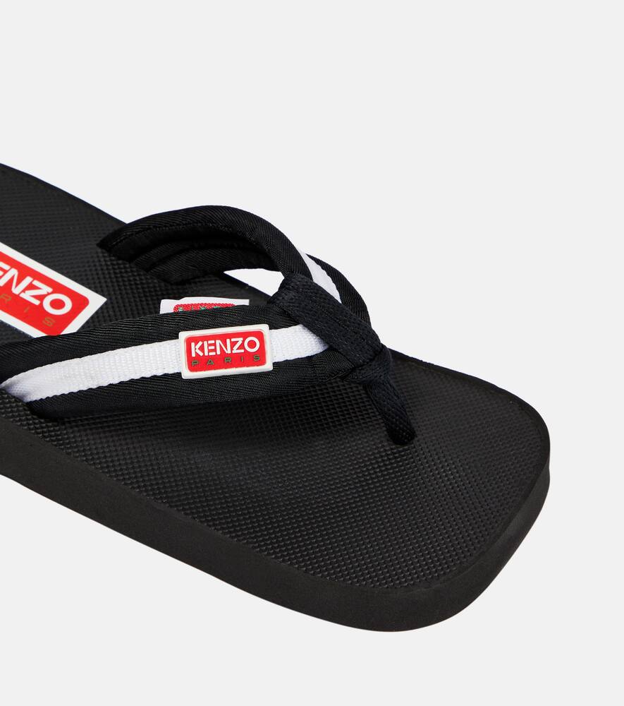 Kenzo Logo striped thong sandals