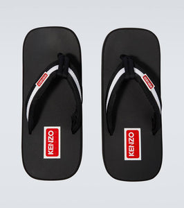 Kenzo Logo striped thong sandals