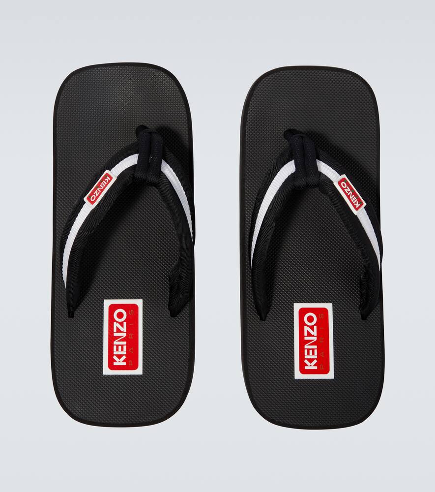 Kenzo Logo striped thong sandals