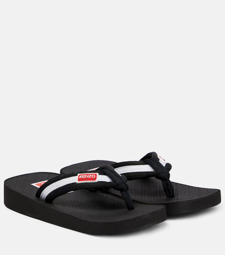 Kenzo Logo striped thong sandals