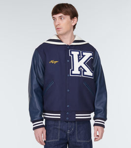 Kenzo Sailor Varsity leather-paneled varsity jacket