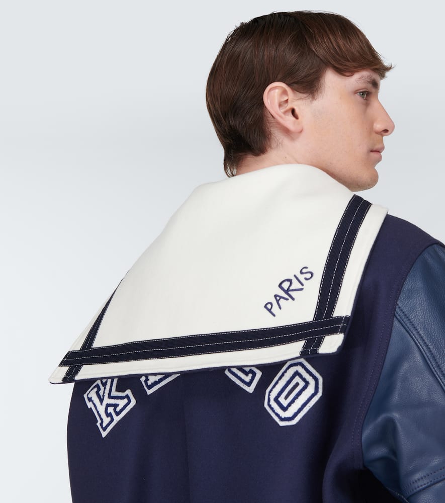 Kenzo Sailor Varsity leather-paneled varsity jacket