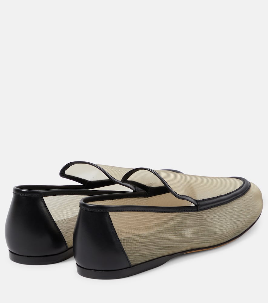 Khaite Alessia leather-trimmed mesh loafers