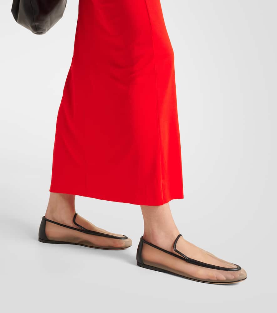 Khaite Alessia leather-trimmed mesh loafers