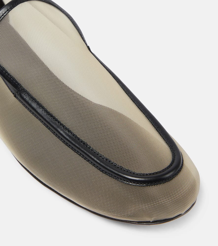 Khaite Alessia leather-trimmed mesh loafers