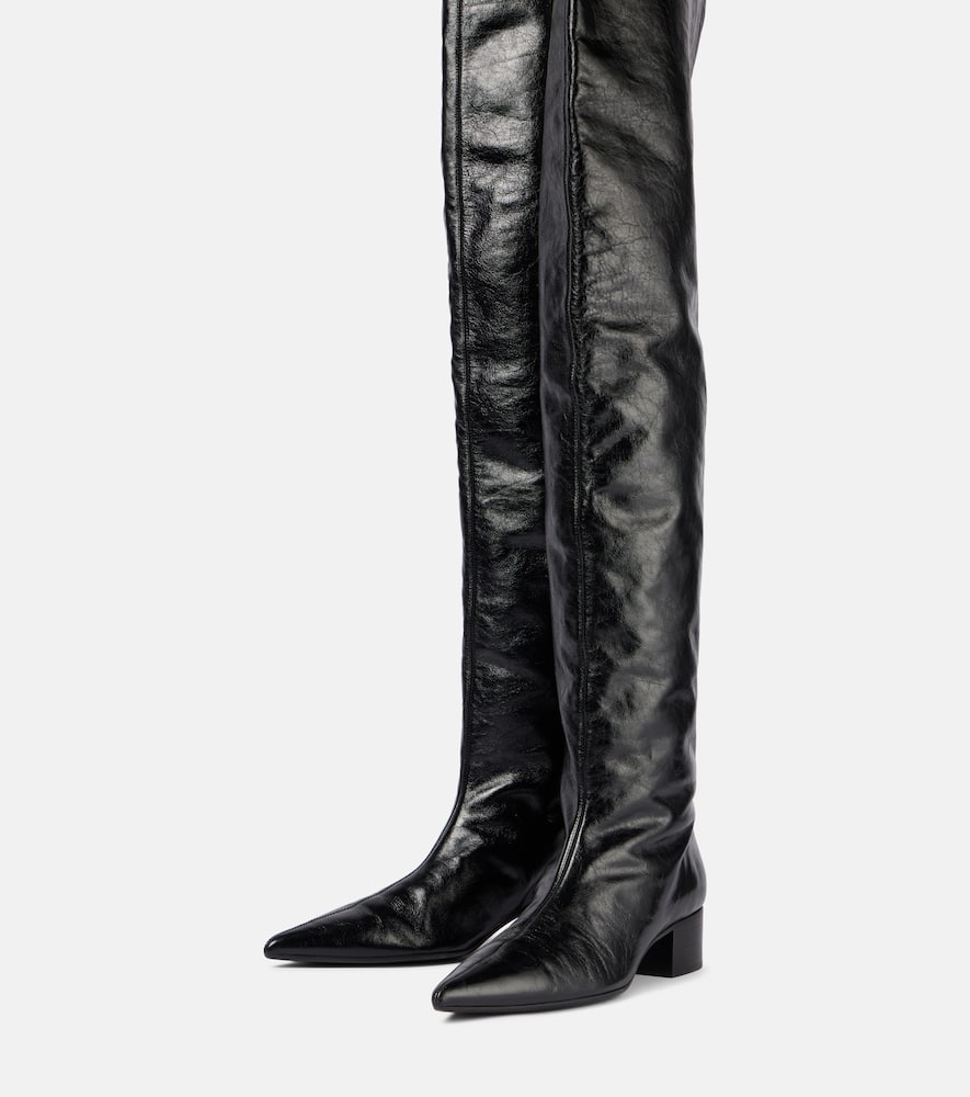 Khaite Andee leather over-the-knee boots