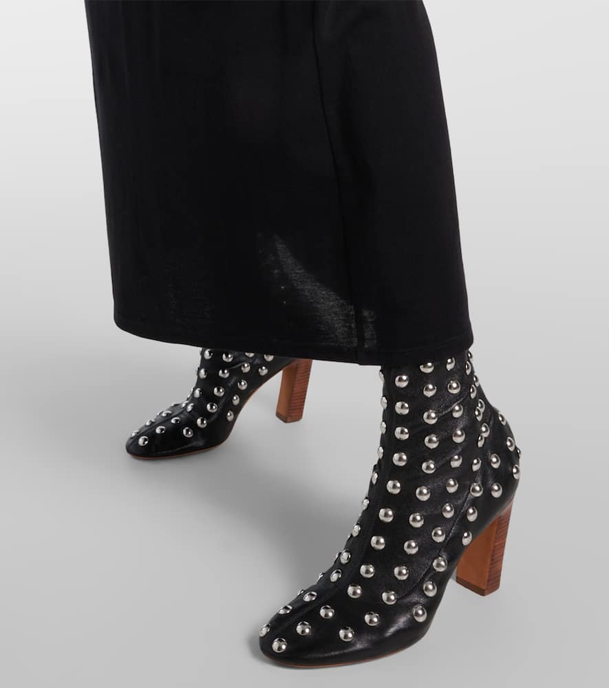 Khaite Apollo 85 studded leather ankle boots