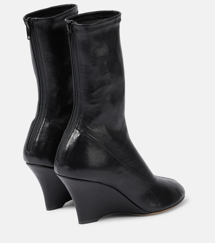 Khaite Apollo wedge leather ankle boots