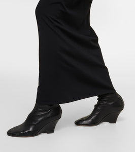 Khaite Apollo wedge leather ankle boots
