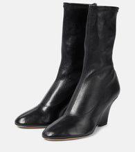 Khaite Apollo wedge leather ankle boots