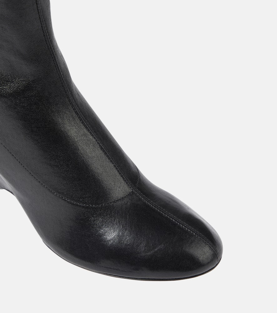 Khaite Apollo wedge leather ankle boots
