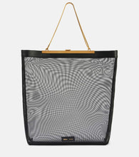 Khaite Augusta leather-trimmed mesh shopper. Shop Khaite Tote Bags for women now.