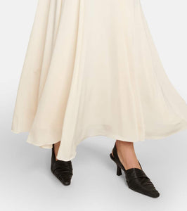 Khaite Bruna off-shoulder crêpe maxi dress