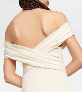 Khaite Bruna off-shoulder crêpe maxi dress